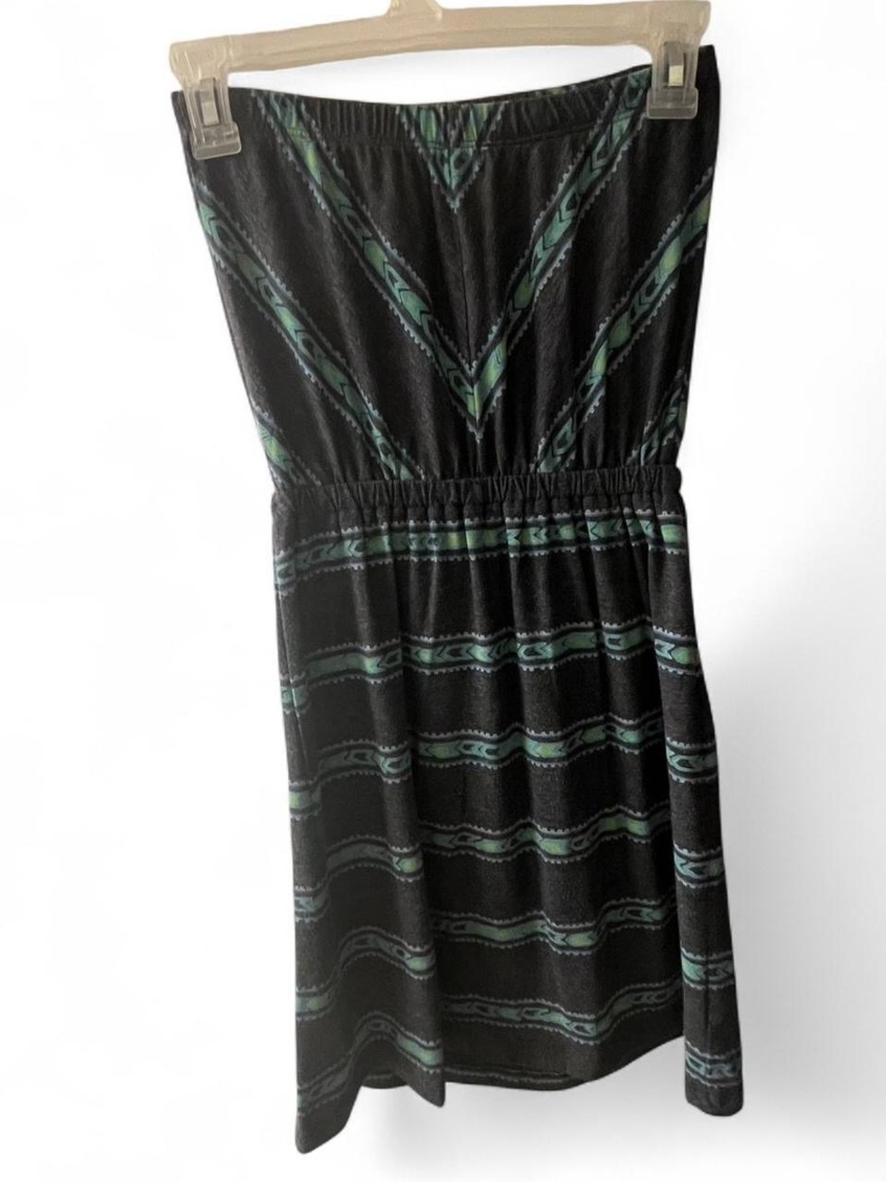 Mossimo Supply Co. Strapless Black Dress with Teal Stripe Pattern - Picture 3 of 4